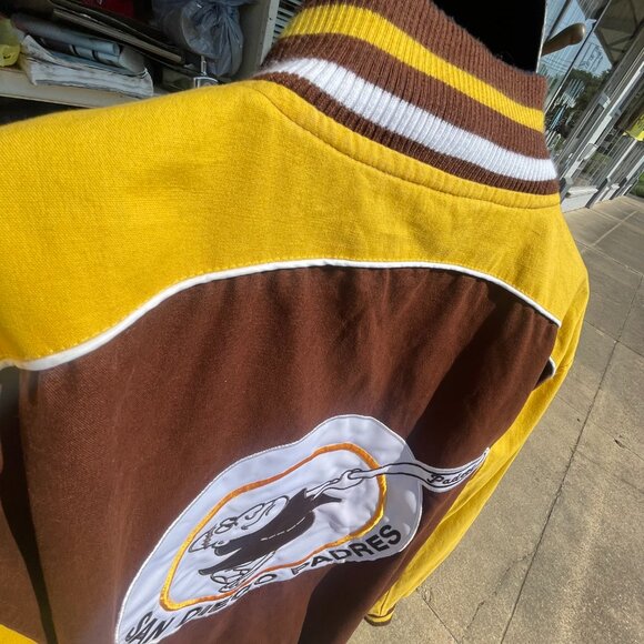 Men's XL Vintage Reversible San Diego Padres Bomber Jacket - Picture 8 of 16